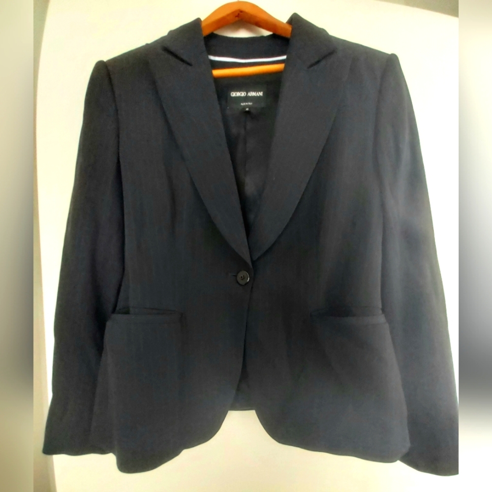Giorgio Armani navy striped blazer